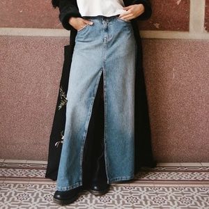 We The Free Come As You Are Denim Maxi Skirt